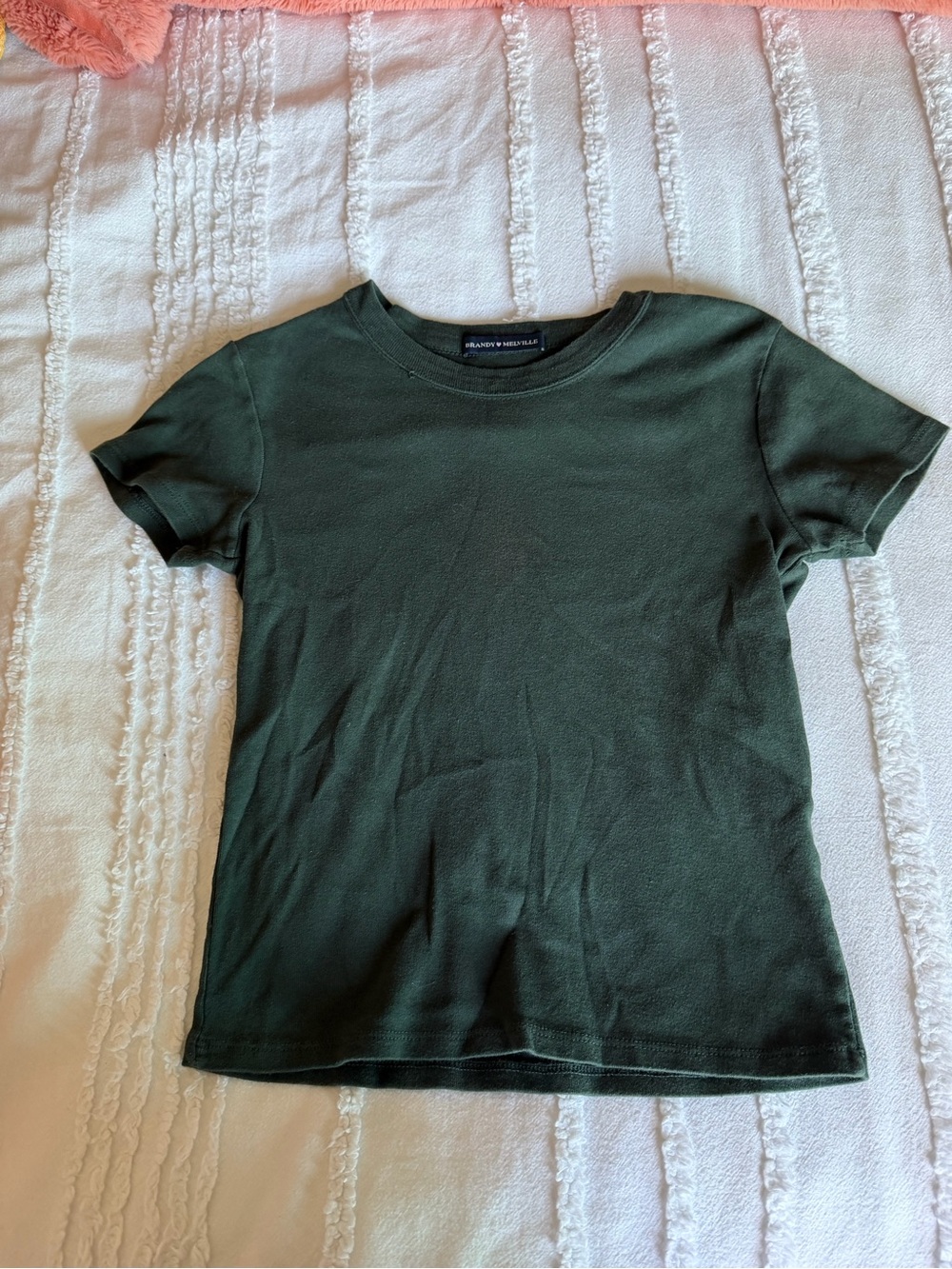 Brandy Melville Dark Green Crop Tee